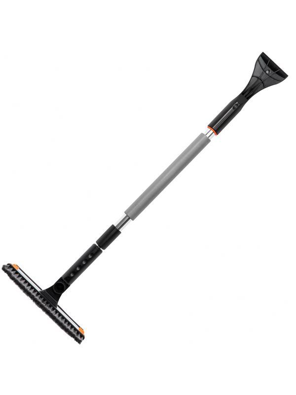 Щетка-сметка для снега со скребком и водосгоном, телескопическая, поворотная голова Stels