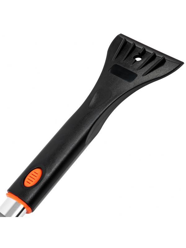 Щетка-сметка для снега со скребком и водосгоном, телескопическая, поворотная голова Stels