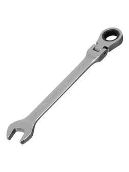 Ключ комбинированный трещоточный, 14 мм, CrV, шарнирный, зеркальный хром Matrix Professional