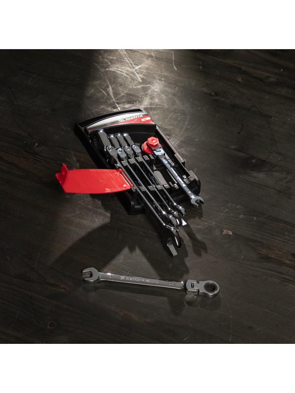 Набор ключей комбинированных, трещеточных шарнирных 6 шт Matrix