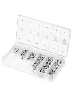 Набор гаек М5 х 0.8, М6 х 0.5, М6 х 1, М8 х 1.25, М10 х 1.25, М12 х 1.5 мм, 150 предмет Сибртех