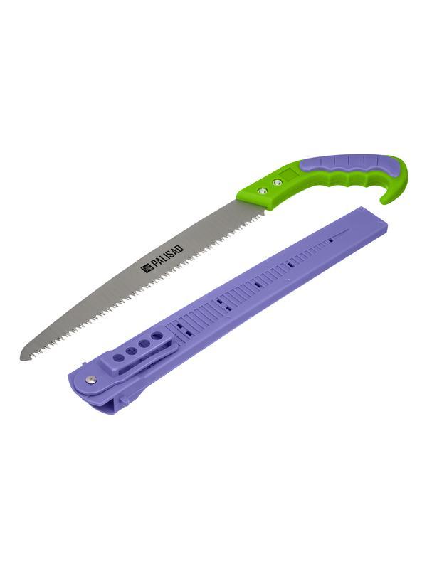 Пила садовая, 300 мм рабочая часть, двухкомпонентная пластиковая рукоятка, ножны, подвес, Palisad
