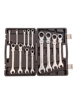 Набор ключей комбинированных, трещоточных шарнирных 13 шт. Matrix