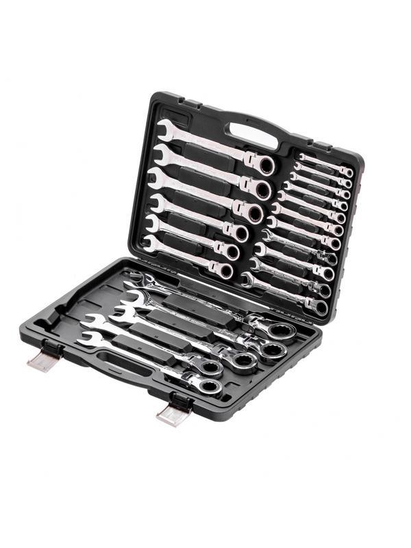 Набор ключей комбинированных, трещоточных шарнирных 13 шт. Matrix