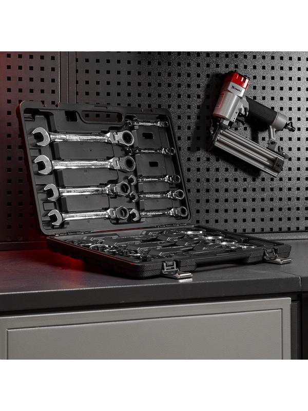 Набор ключей комбинированных, трещоточных шарнирных 13 шт. Matrix