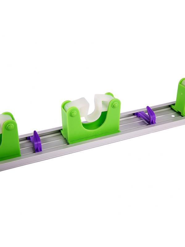 Алюминиевый настенный держатель для садово - огородного инструмента, 3 ячейки, 3 крюка, Palisad