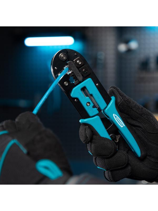 Клещи для обжима телефонных и компьютерных клемм RJ-45, 6P, 8P и RJ-11/12, 6P, 8P Gross