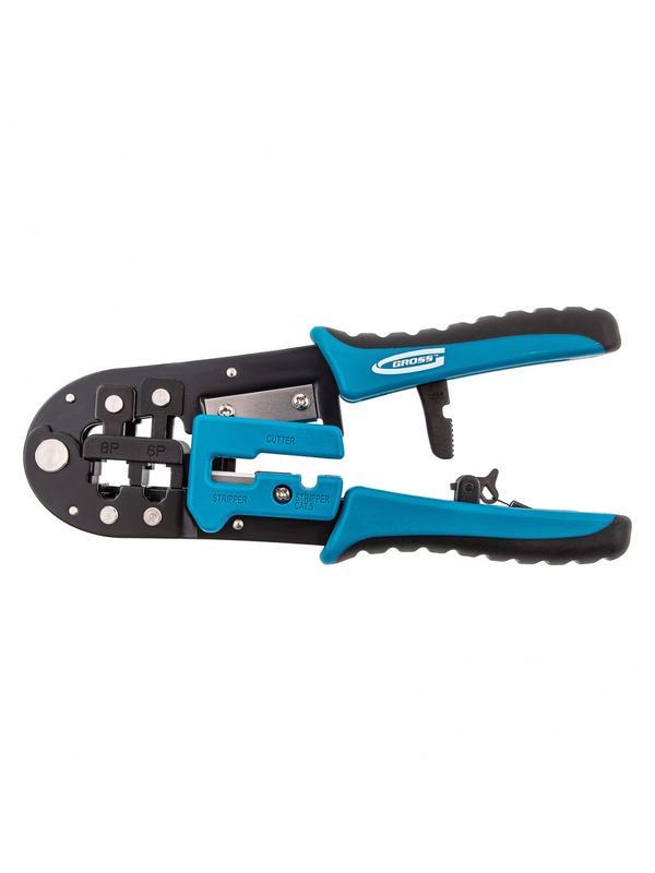 Клещи для обжима телефонных и компьютерных клемм RJ-45, 6P, 8P и RJ-11/12, 6P, 8P Gross