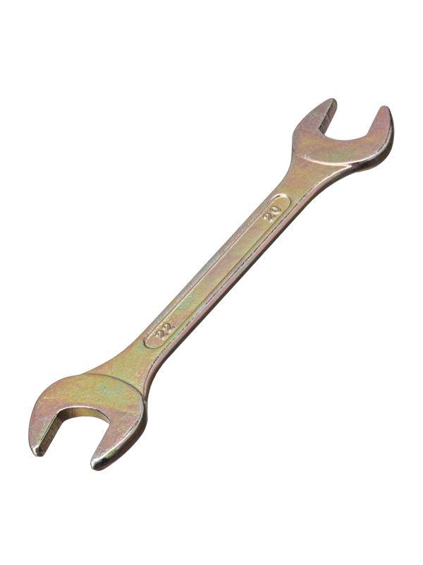 Ключ рожковый, 20 х 22 мм, желтый цинк Сибртех