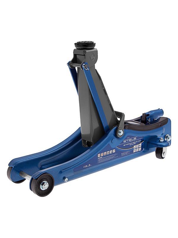 Домкрат гидравлический подкатной в пластиковом кейсе, 2 т, Low Profile, 80-380 мм Stels