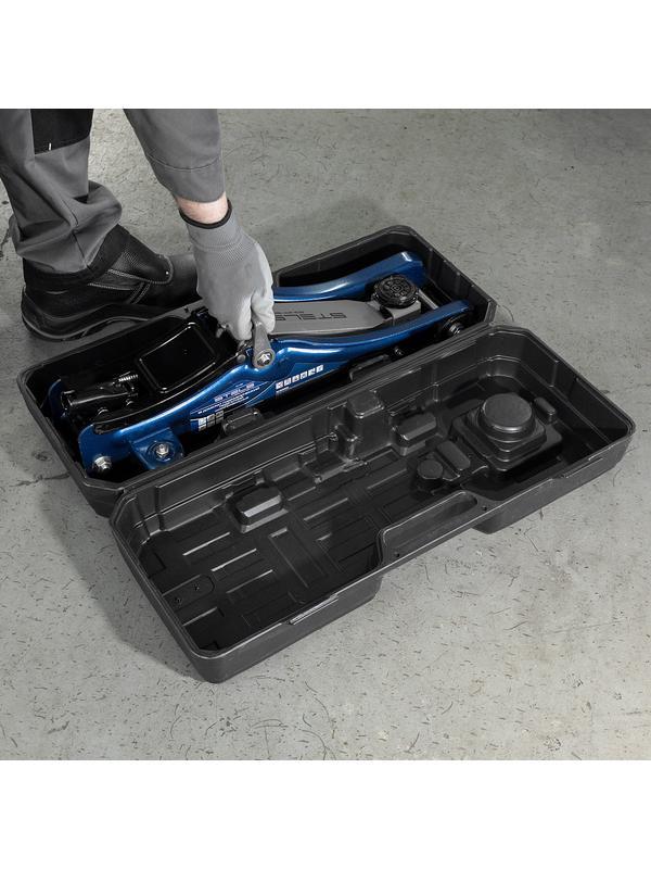 Домкрат гидравлический подкатной в пластиковом кейсе, 2 т, Low Profile, 80-380 мм Stels