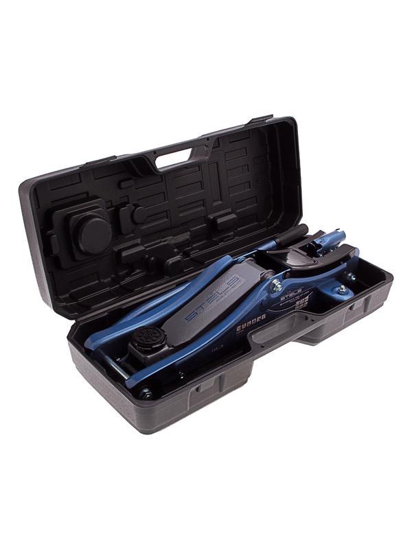 Домкрат гидравлический подкатной в пластиковом кейсе, 2 т, Low Profile, 80-380 мм Stels