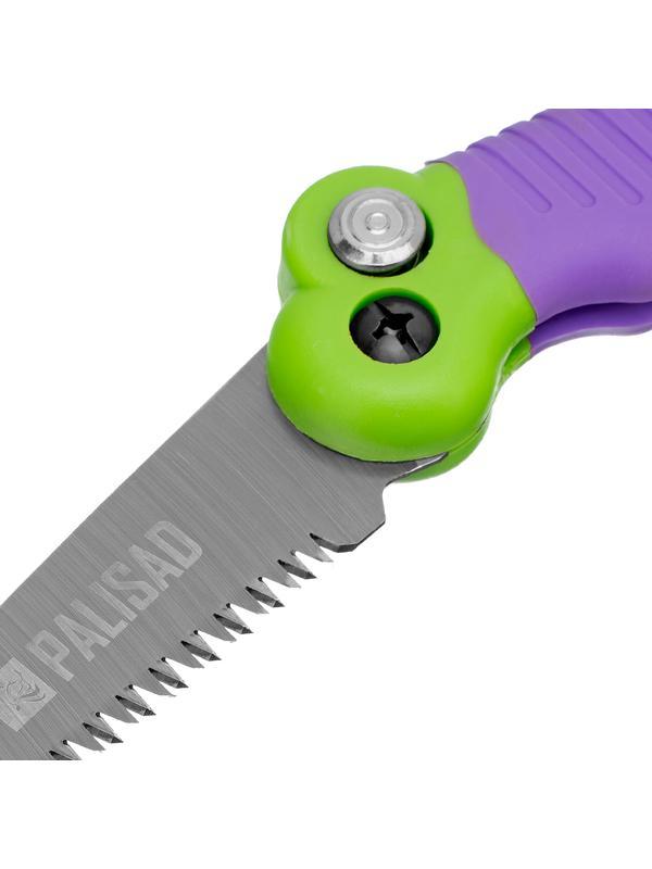 Пила садовая складная, 115 мм рабочая часть, пластиковая обрезиненная рукоятка, Palisad