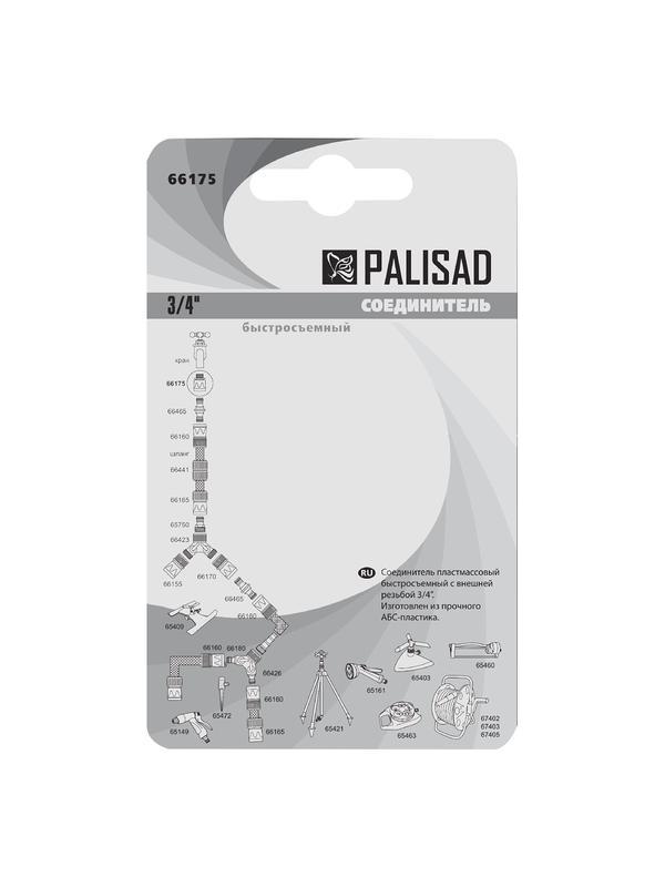 Соединитель пластмассовый, быстросъемный, внешняя резьба 3/4 Palisad