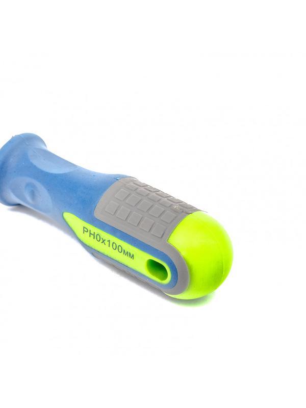 Отвертка, PH0 х 100 мм, CrV, трехкомпонентная рукоятка Сибртех