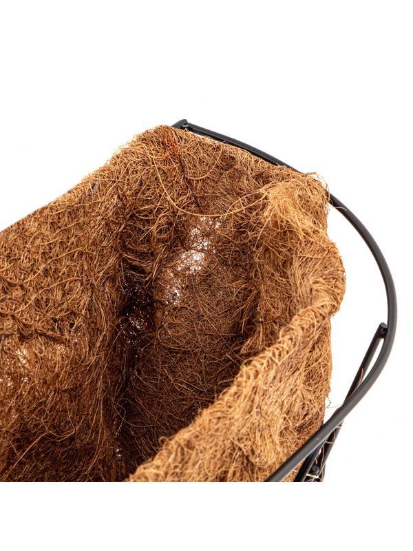 Пристенное кашпо с декором, 74 х 20 см, с кокосовой корзиной Palisad