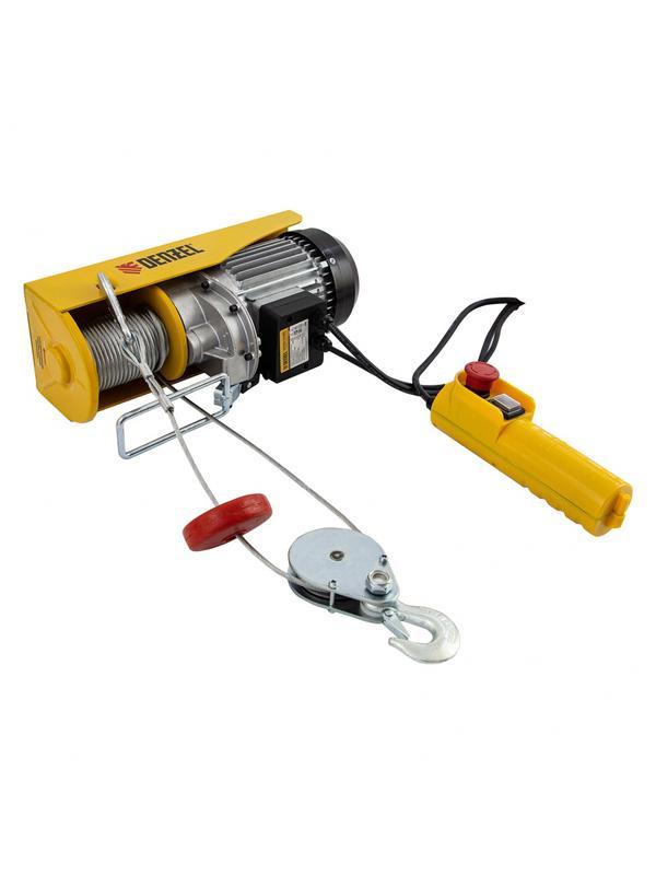 Тельфер электрический TF-800, 0.8 т, 1300 Вт, высота 12 м, 8 м/мин Denzel