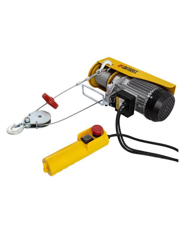 Тельфер электрический TF-800, 0.8 т, 1300 Вт, высота 12 м, 8 м/мин Denzel