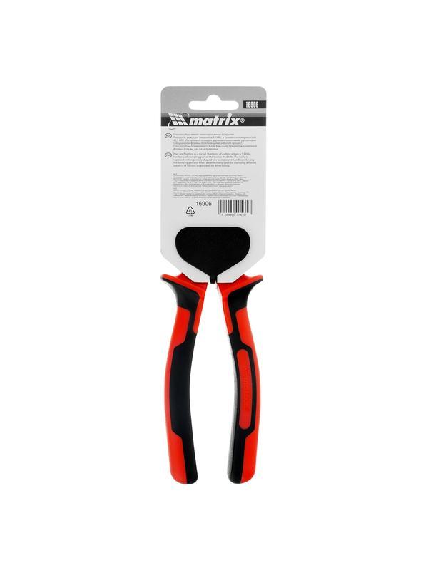 Плоскогубцы Nickel, никелированные 200 мм, двухкомпонентные рукоятки Matrix