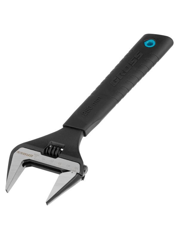 Ключ разводной, 250 мм, CrV, тонкие губки, защитные насадки Gross