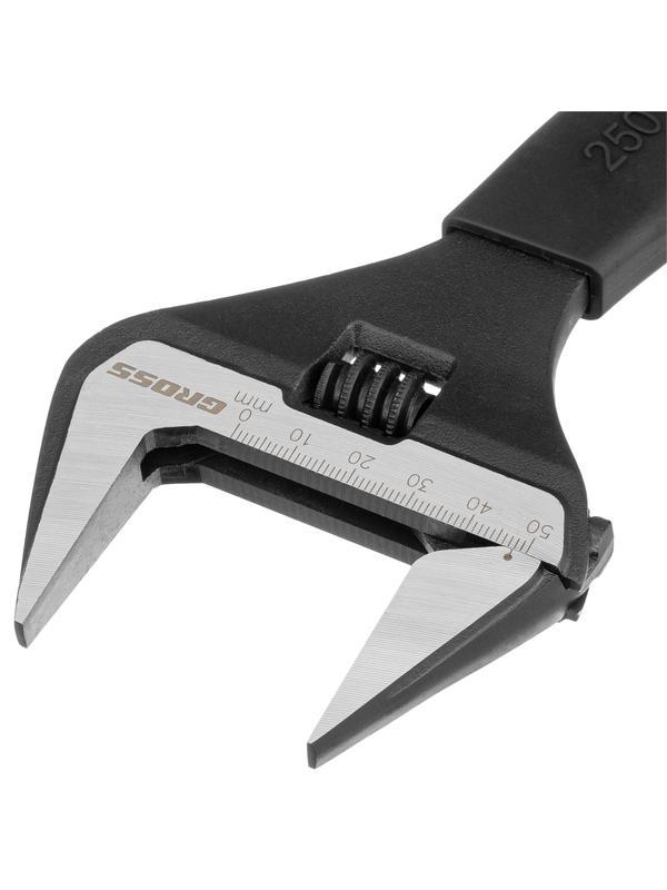 Ключ разводной, 250 мм, CrV, тонкие губки, защитные насадки Gross