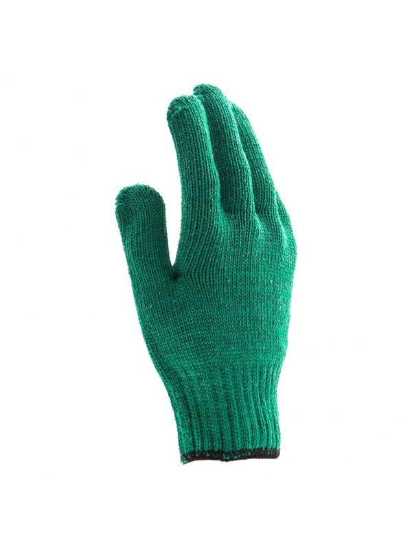 Перчатки трикотажные усиленные, гелевое ПВХ-покрытие, 7 класс, зеленые Россия Сибртех