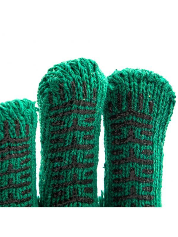 Перчатки трикотажные усиленные, гелевое ПВХ-покрытие, 7 класс, зеленые Россия Сибртех