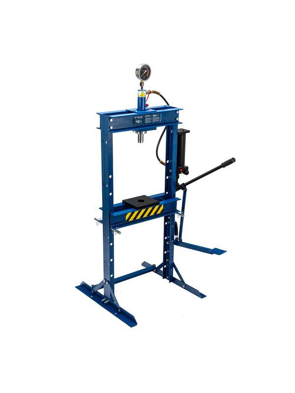 Пресс гидравлический с манометром и педалью, 12 т (комплект из 2 частей) Stels