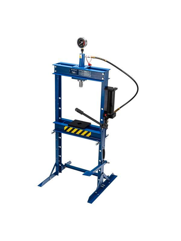 Пресс гидравлический с манометром и педалью, 12 т (комплект из 2 частей) Stels