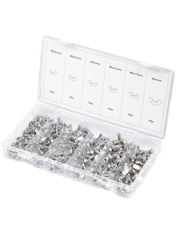 Набор гаек: М5 х 0.5, М5 х 0.8, М6 х 0.75, М6 х 1, М8 х 1, М8 х 1.75 мм, с 