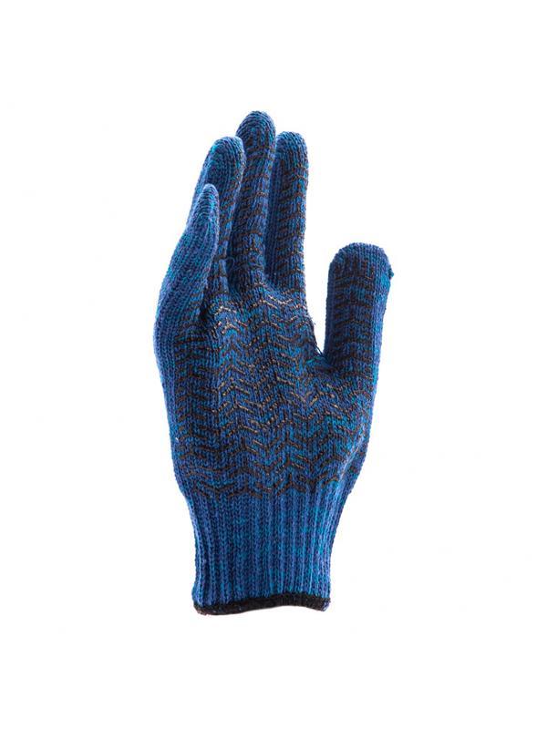 Перчатки трикотажные усиленные, гелевое ПВХ-покрытие, 7 класс, синие Россия Сибртех