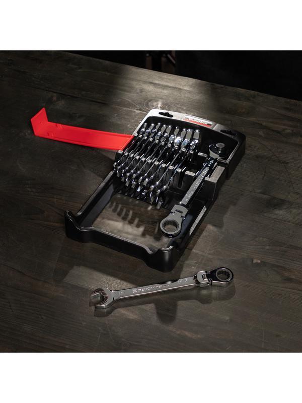 Набор ключей комбинированных, трещоточных шарнирных 11 шт. Matrix