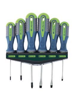 Набор отверток, CrV, трехкомпонентные рукоятки, 6 предметов Сибртех