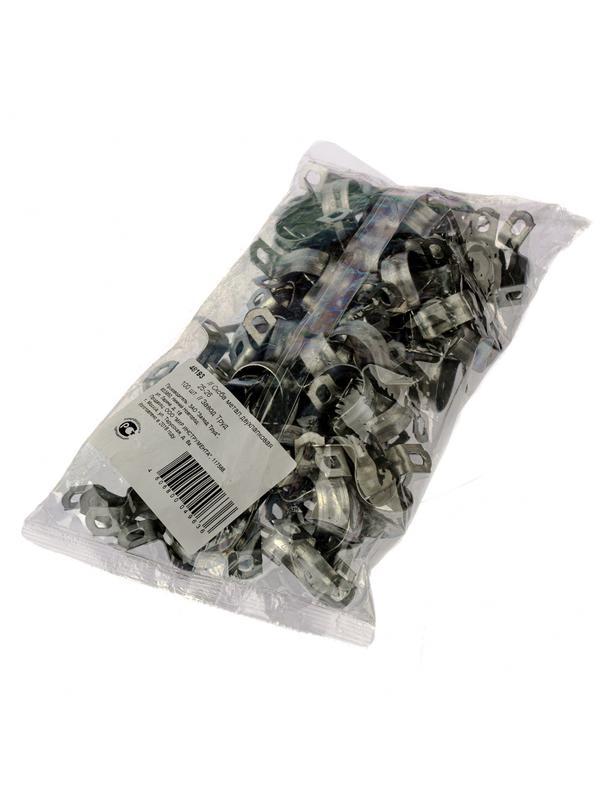 Скоба металлическая двухлапковая, 25 мм, 100 шт Сибртех