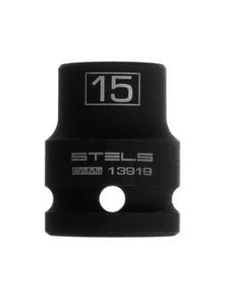 Головка ударная шестигранная, 15 мм, 1/2, CrMo Stels