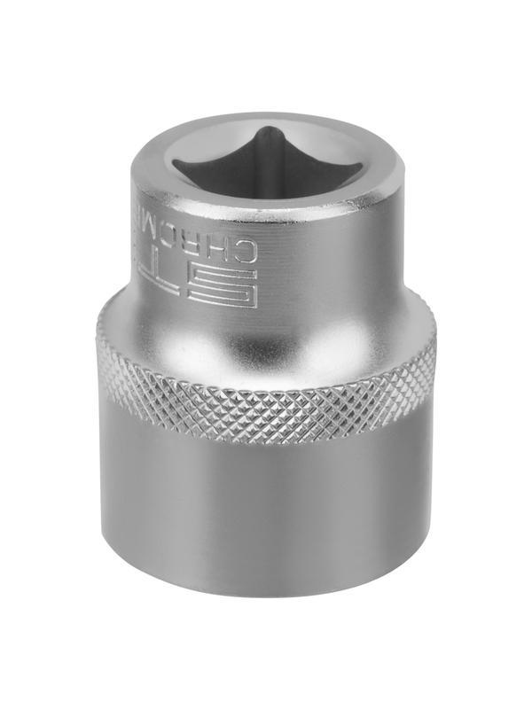 Головка торцевая, 24 мм, двенадцатигранная, CrV, под квадрат 1/2, хромированная Stels