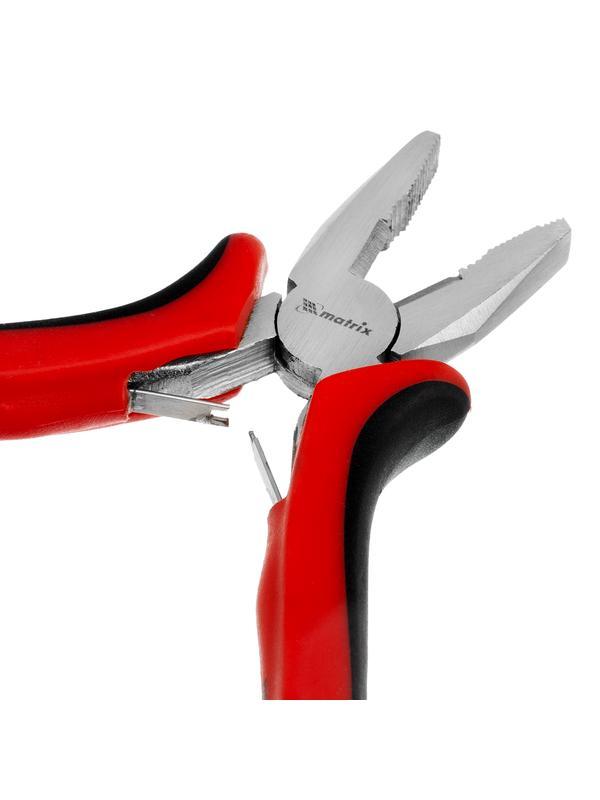 Плоскогубцы Mini, 130 мм, никелированные, авторазжим, двухкомпонентные рукоятки Matrix