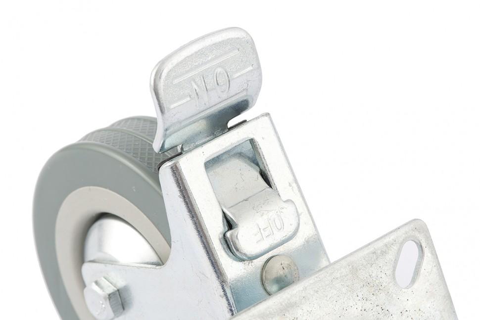 Колесо поворотное с тормозом D 50 мм, крепление  платформенное Сибртех