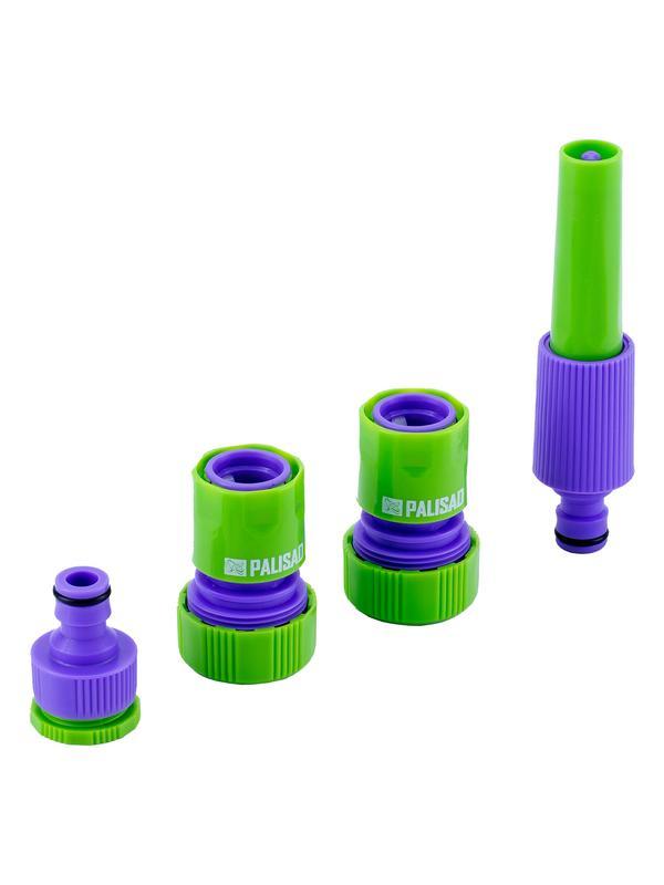 Набор для подключения шланга 3/4, распылитель, 3 адаптера к распылителю Palisad