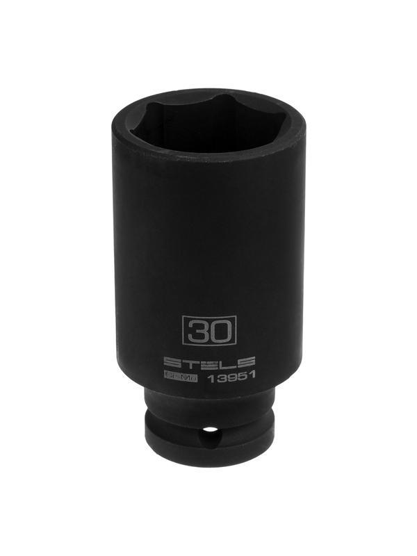 Головка ударная удлиненная шестигранная, 30 мм, 1/2, CrMo Stels