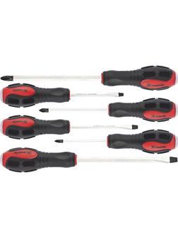 Набор ударных отверток 6 шт, PH1 х 75, PH2 х 100, PH3 х 150, SL5 х 75, SL6 х 100, SL8 х 150, CrV Matrix