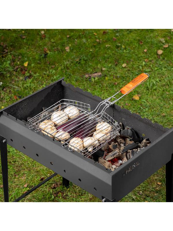 Решетка гриль 305 х 235 х 55 мм, объемная, хромированная Camping Palisad