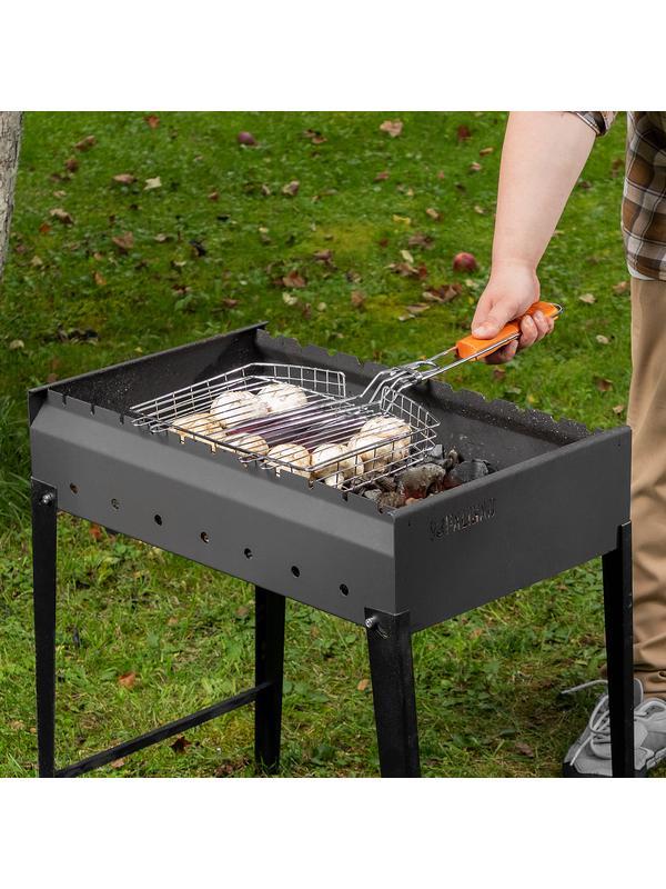 Решетка гриль 305 х 235 х 55 мм, объемная, хромированная Camping Palisad