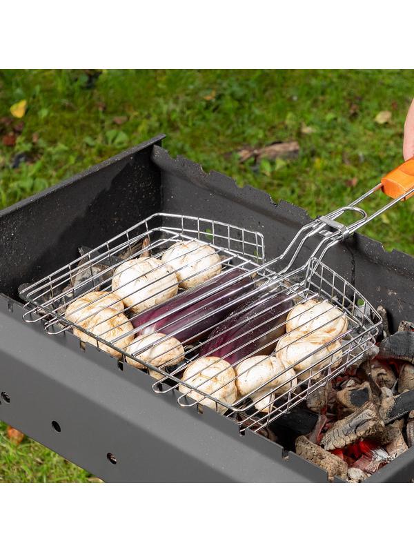 Решетка гриль 305 х 235 х 55 мм, объемная, хромированная Camping Palisad