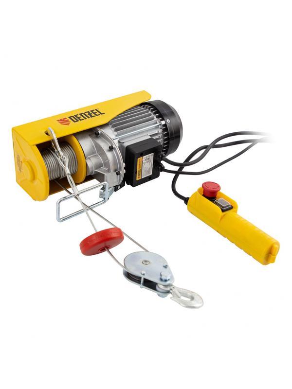 Тельфер электрический TF-500, 0.5 т, 1020 Вт, высота 12 м, 10 м/мин Denzel