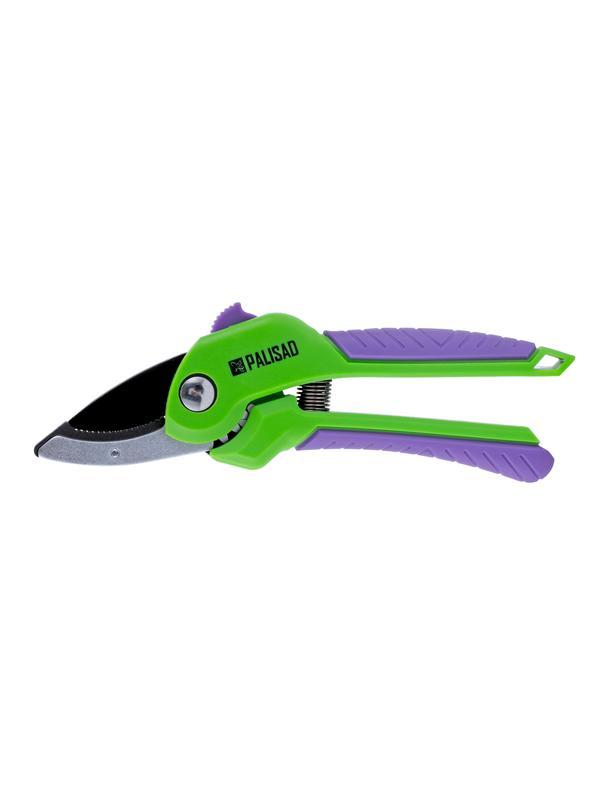 Секатор с наковальней, 210 мм, шестеренный привод, двухкомпонентные рукоятки, Palisad