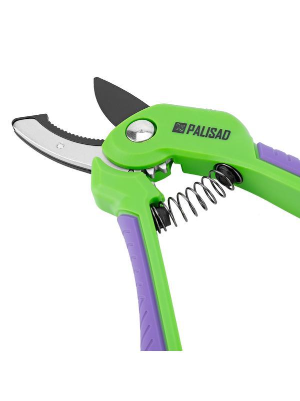 Секатор с наковальней, 210 мм, шестеренный привод, двухкомпонентные рукоятки, Palisad