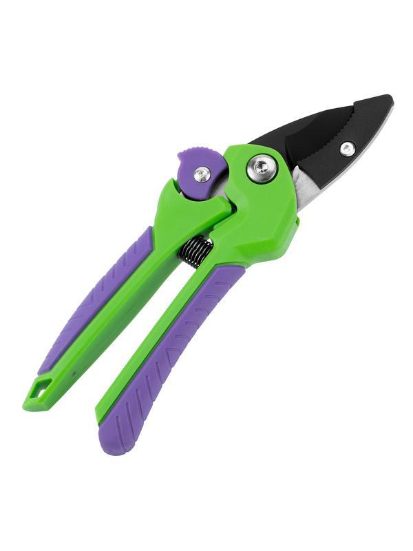 Секатор с наковальней, 210 мм, шестеренный привод, двухкомпонентные рукоятки, Palisad