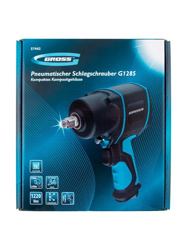 Гайковерт пневматический ударный G1285, 1/2, Twin Hammer, 1220Нм, 6500 об/мин, композитный Gross