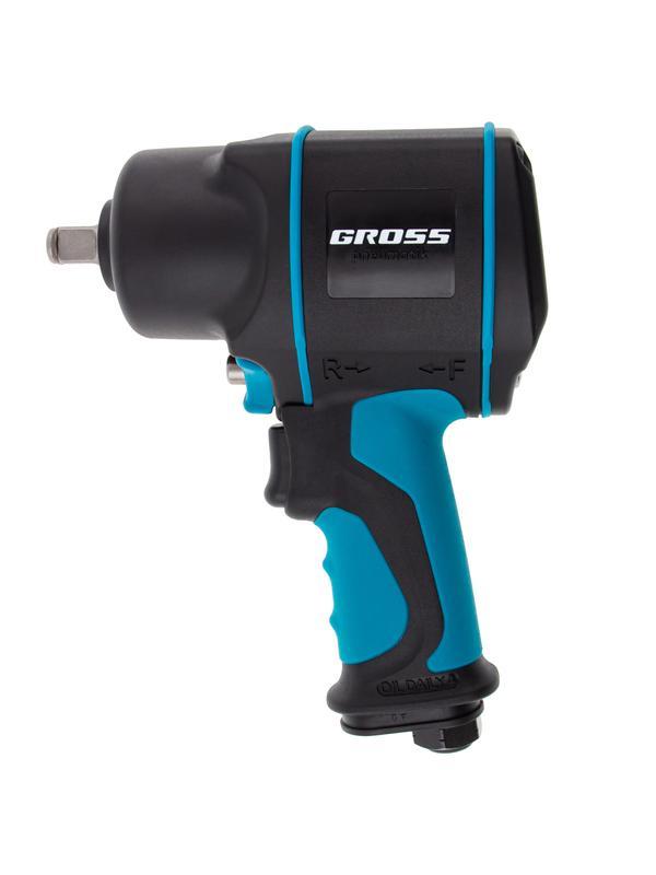 Гайковерт пневматический ударный G1285, 1/2, Twin Hammer, 1220Нм, 6500 об/мин, композитный Gross